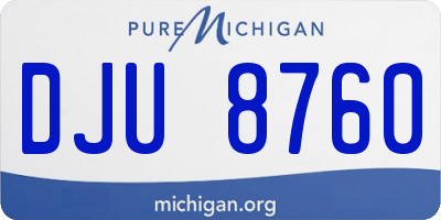 MI license plate DJU8760