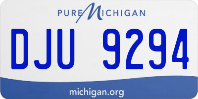 MI license plate DJU9294