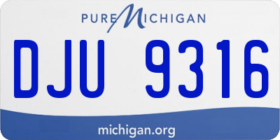 MI license plate DJU9316