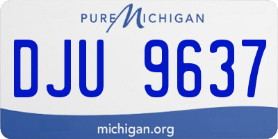 MI license plate DJU9637