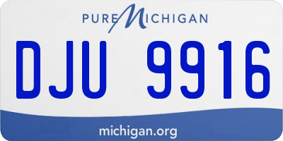 MI license plate DJU9916