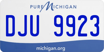 MI license plate DJU9923