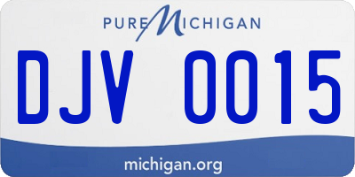 MI license plate DJV0015