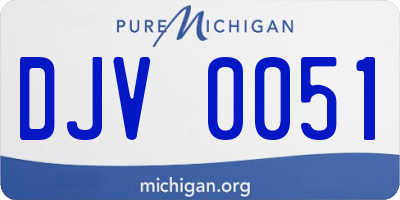 MI license plate DJV0051