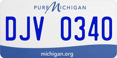 MI license plate DJV0340
