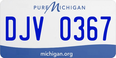 MI license plate DJV0367