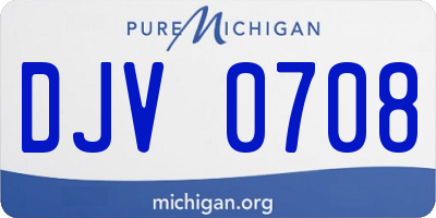 MI license plate DJV0708