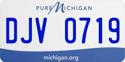 MI license plate DJV0719
