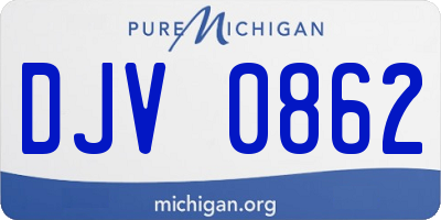 MI license plate DJV0862