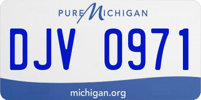 MI license plate DJV0971