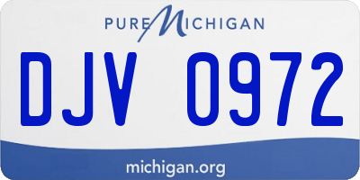 MI license plate DJV0972