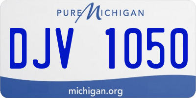 MI license plate DJV1050