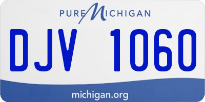 MI license plate DJV1060