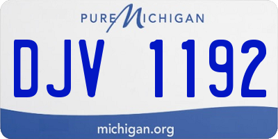 MI license plate DJV1192