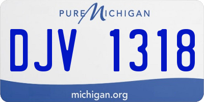 MI license plate DJV1318