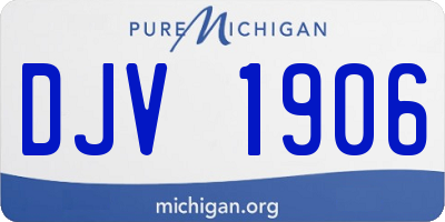 MI license plate DJV1906