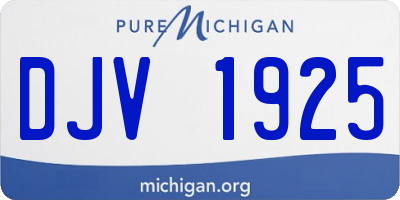 MI license plate DJV1925