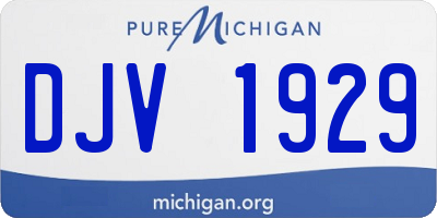 MI license plate DJV1929