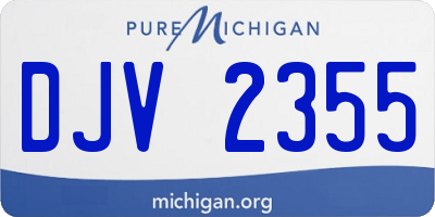 MI license plate DJV2355