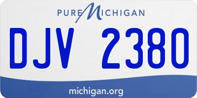 MI license plate DJV2380