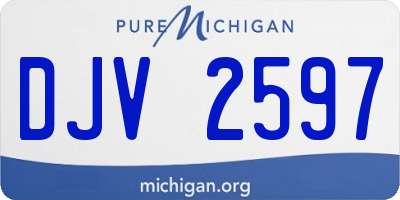 MI license plate DJV2597