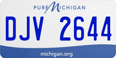 MI license plate DJV2644
