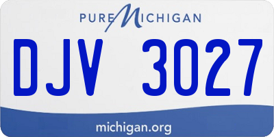 MI license plate DJV3027