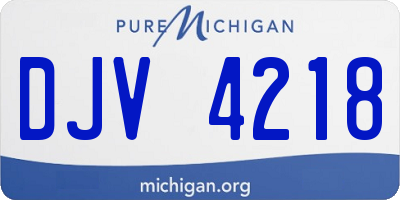 MI license plate DJV4218