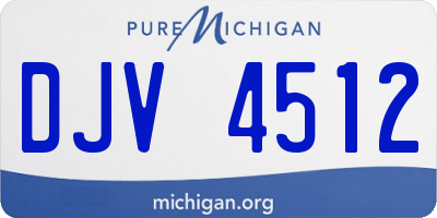 MI license plate DJV4512