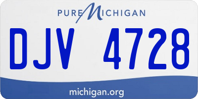 MI license plate DJV4728