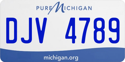 MI license plate DJV4789