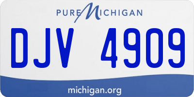 MI license plate DJV4909