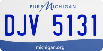 MI license plate DJV5131