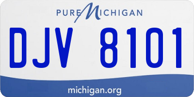MI license plate DJV8101