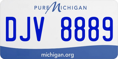 MI license plate DJV8889