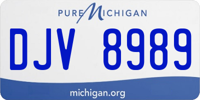 MI license plate DJV8989