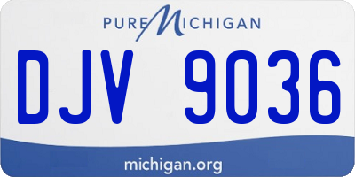 MI license plate DJV9036
