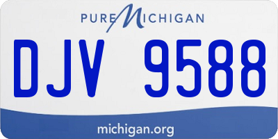 MI license plate DJV9588