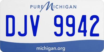 MI license plate DJV9942