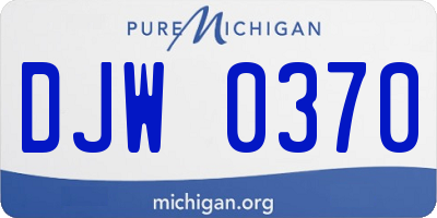 MI license plate DJW0370