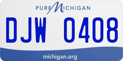 MI license plate DJW0408