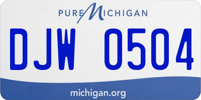 MI license plate DJW0504