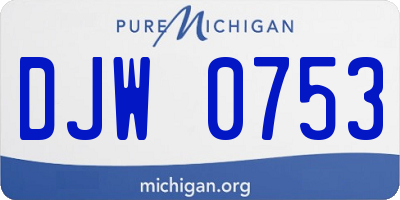 MI license plate DJW0753