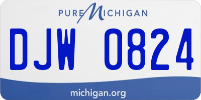 MI license plate DJW0824