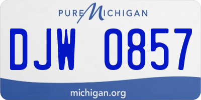 MI license plate DJW0857