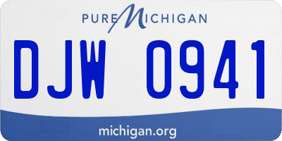 MI license plate DJW0941