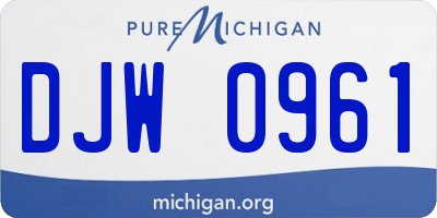 MI license plate DJW0961