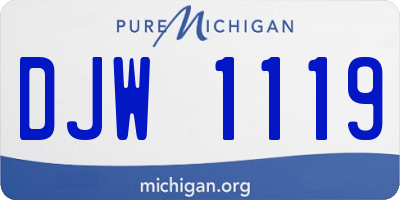 MI license plate DJW1119
