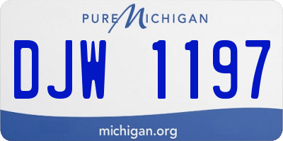 MI license plate DJW1197