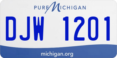 MI license plate DJW1201